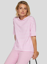 Load image into Gallery viewer, 122350 - Pink &amp; White Striped T-shirt- Rabe