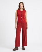 Load image into Gallery viewer, Cindy Button Waistcoat  - Ruby Red - Alice Collins