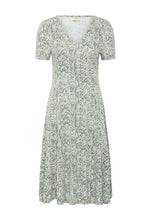 Load image into Gallery viewer, 0387- Agave Green and Cream Print Jersey Dress- Fransa