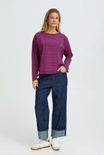 Load image into Gallery viewer, Navy&amp;Pink Stripe T shirt - Fransa
