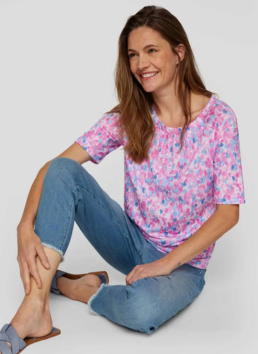 122365 - Pink & Blue Printed T-shirt - Rabe