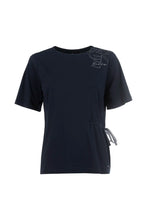 Load image into Gallery viewer, Navy Tshirt with Gather Detail- Soquesto