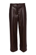Load image into Gallery viewer, Choko Wide Leg Leatherette Trouser With Hem Panel - Naya