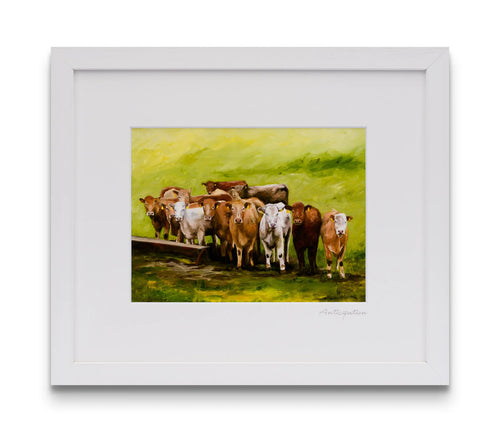 Anticipation white framed art