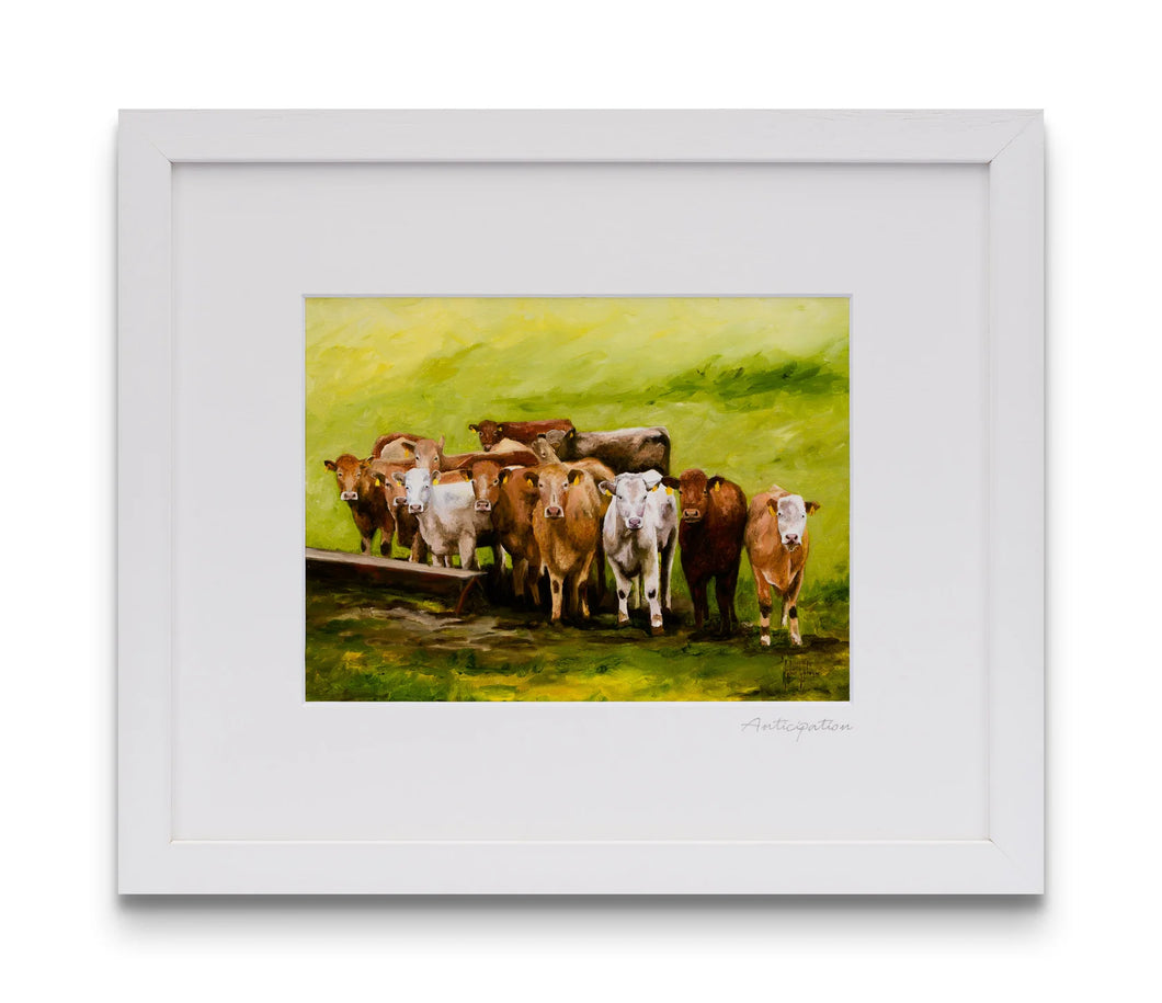 Anticipation white framed art