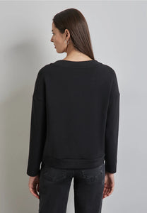 322245- Black Silk Feel Jersey Sweater - Street One