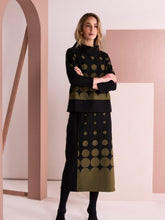 Load image into Gallery viewer, Black &amp; Avocado Spot Border Print Pull Up Skirt - Naya
