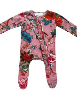 Dusky Pink Exotic Flower Babygro - Powell Craft