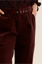 Load image into Gallery viewer, Belted Corduroy Trousers Dark Red - Molly Bracken