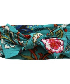 Teal Exotic Flower Baby Bow Headband - Powell Craft