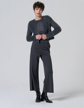 Load image into Gallery viewer, Dark Grey Wide Pants with Waist Button- Surkana