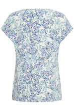 Load image into Gallery viewer, Blue Floral Pattern T-shirt - Fransa