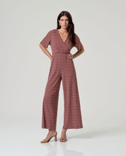 Load image into Gallery viewer, Tile Pink Cross Neck Jumpsuit - Surkana