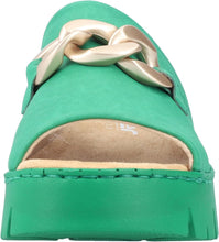 Load image into Gallery viewer, V1088- Green Chain Detail Slip On Sandal- Rieker