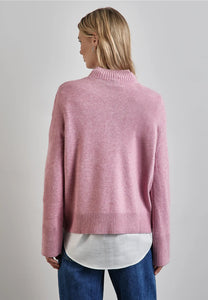 302899-Pink Stand Up Collar Jumper -Street One