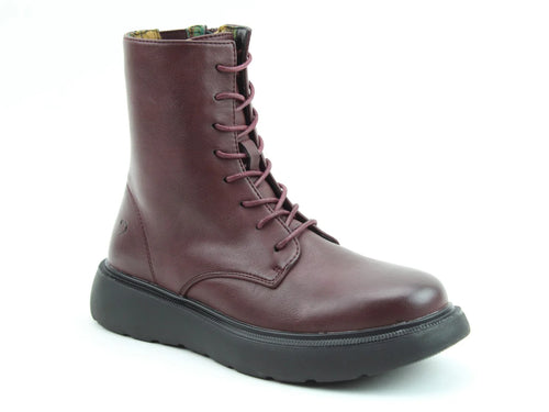 Fern Lace-Up Boot - Burgundy - Heavenly Feet