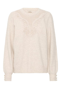 Jumper with Lace Detail on Neck - Fransa