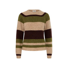 Load image into Gallery viewer, Green And Beige Striped Jumper - B. Young