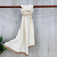 Load image into Gallery viewer, Gold Trim Wool Scarf