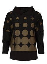Load image into Gallery viewer, Black &amp; Avocado Spot Border Print High Neck Top - Naya