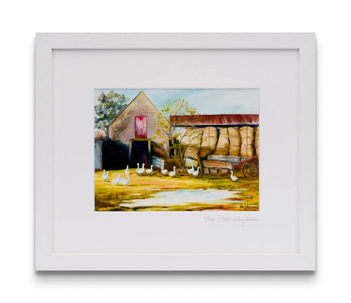 The Old Haybarn white framed art