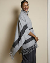 Load image into Gallery viewer, Grey Plaid Poncho with Zipper - Surkana