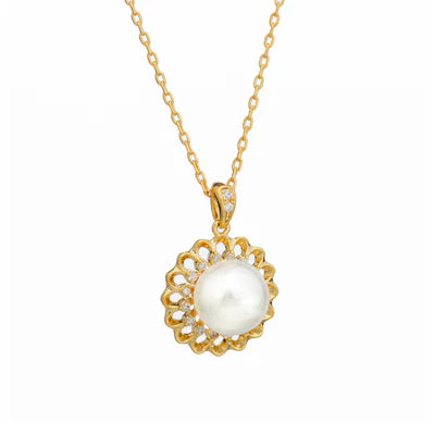 S548NML - Amaia Gold Pearl Pendant- Knight & Day