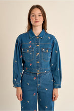Load image into Gallery viewer, Denim Jacket with Floral Embroidered Detail - Molly Bracken