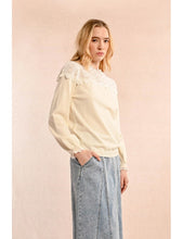 Load image into Gallery viewer, 1613 - Knitted Top With Lace Detail - Off-White - Molly Bracken