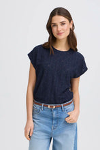 Load image into Gallery viewer, Navy Cut Out Top- Fransa