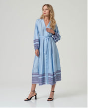 Load image into Gallery viewer, Sky Blue Long Shirt Dress - Surkana