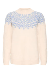 Sky Blue Print Sweater - Fransa