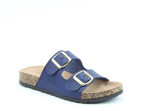Harmony2 Double Buckle Slider - Navy - Heavenly Feet