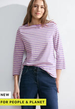 Load image into Gallery viewer, 320858- Purple Stripe T-shirt- Cecil