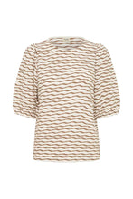 Load image into Gallery viewer, Brown Abstract Stripe Top - Fransa