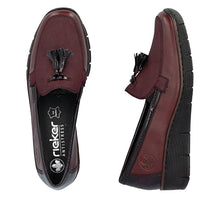 Load image into Gallery viewer, Burgundy Leather Loafer - Rieker