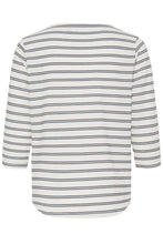 Load image into Gallery viewer, White Tshirt with Navy Stripe - Fransa