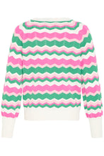 Load image into Gallery viewer, Pink/Green/White ZigZag Pullover - b.young