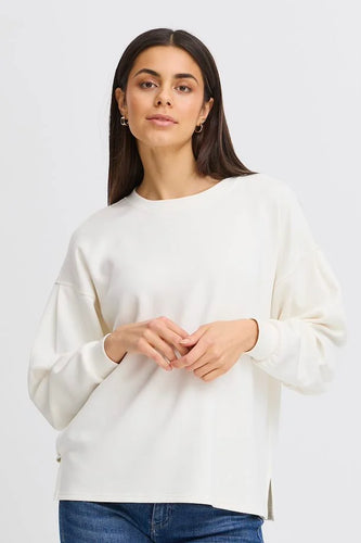 5532 - Long Sleeve Sweatshirt Whisper White - Fransa