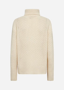 33574 - Soft Knit Roll Neck Jumper- Cream - Soya Concept