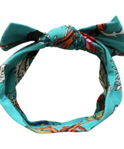 Teal Exotic Flower Baby Bow Headband - Powell Craft