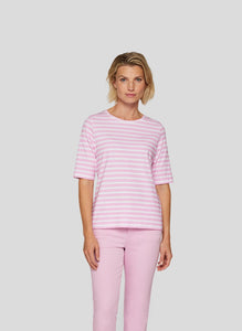 122350 - Pink & White Striped T-shirt- Rabe