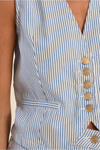 Load image into Gallery viewer, Light Blue Stripe Waistcoat- Molly Bracken