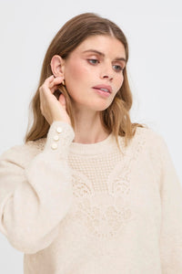 Jumper with Lace Detail on Neck - Fransa