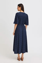 Load image into Gallery viewer, Navy Button Polka Dot Dress - Fransa