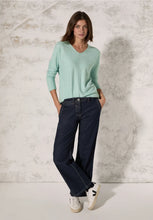 Load image into Gallery viewer, 322386- Glaced Green V- Neck Jumper - Cecil