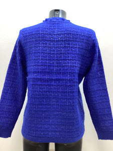 DM167- Royal Blue Pearl Button Cardigan - Castle