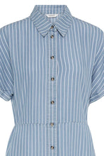 Load image into Gallery viewer, Blue Stripe Button Dress - b.young