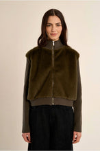 Load image into Gallery viewer, Green Fur Front Cardigan - Molly Bracken