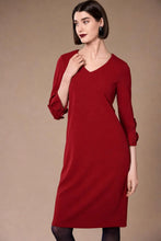 Load image into Gallery viewer, Red Frill Sleeve Dress - Peruzzi